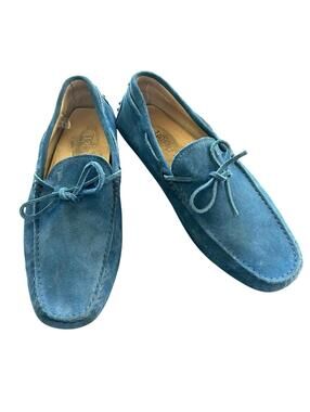 Tod’s Blue Suede Driving Loafers Men’s 8.5 Gommino Moccasin Italy